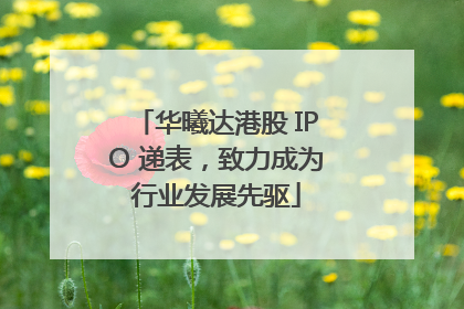 华曦达港股 IPO 递表，致力成为行业发展先驱