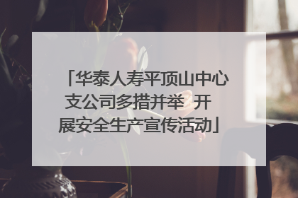 华泰人寿平顶山中心支公司多措并举  开展安全生产宣传活动