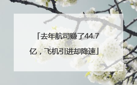 去年航司赚了44.7亿，飞机引进却降速