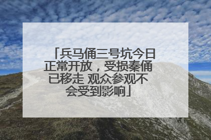 兵马俑三号坑今日正常开放，受损秦俑已移走 观众参观不会受到影响