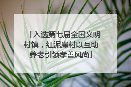 入选第七届全国文明村镇，红泥崖村以互助养老引领孝善风尚