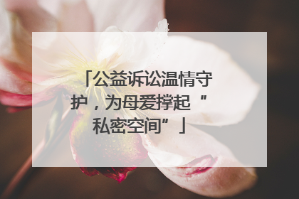 公益诉讼温情守护，为母爱撑起“私密空间”