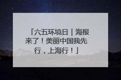 六五环境日｜海报来了！美丽中国我先行，上海行！