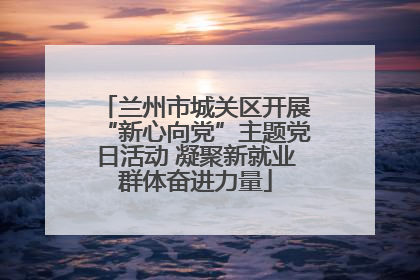 兰州市城关区开展“新心向党”主题党日活动 凝聚新就业群体奋进力量