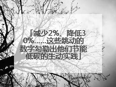 减少2%、降低30%……这些跳动的数字勾勒出他们节能低碳的生动实践