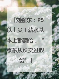 刘强东：P5以上员工薪水基本上都翻倍，“京东从没卖过假货”