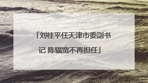 刘桂平任天津市委副书记 陈辐宽不再担任