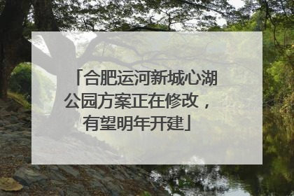 合肥运河新城心湖公园方案正在修改，有望明年开建