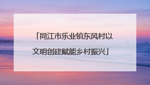 同江市乐业镇东风村以文明创建赋能乡村振兴