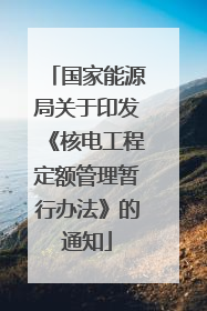 国家能源局关于印发《核电工程定额管理暂行办法》的通知