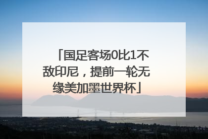 国足客场0比1不敌印尼，提前一轮无缘美加墨世界杯