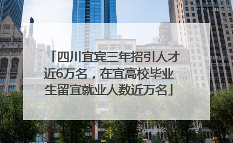 四川宜宾三年招引人才近6万名，在宜高校毕业生留宜就业人数近万名