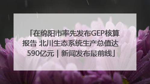 在绵阳市率先发布GEP核算报告 北川生态系统生产总值达590亿元｜新闻发布最前线