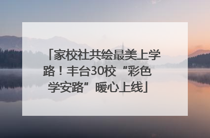 家校社共绘最美上学路！丰台30校“彩色学安路”暖心上线