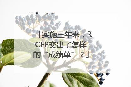 实施三年来，RCEP交出了怎样的“成绩单”？