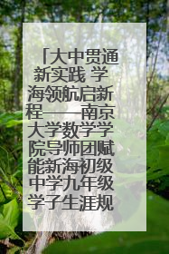 大中贯通新实践 学海领航启新程——南京大学数学学院导师团赋能新海初级中学九年级学子生涯规划