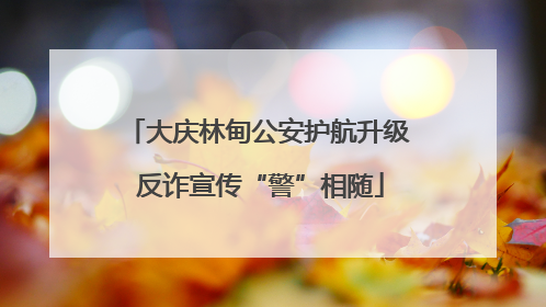 大庆林甸公安护航升级 反诈宣传“警”相随
