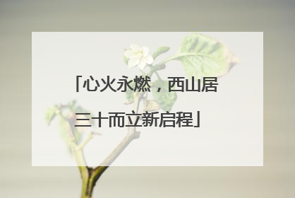 心火永燃，西山居三十而立新启程