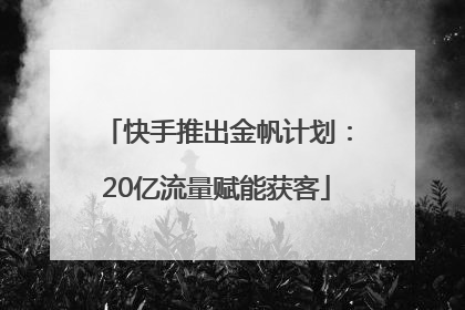 快手推出金帆计划：20亿流量赋能获客