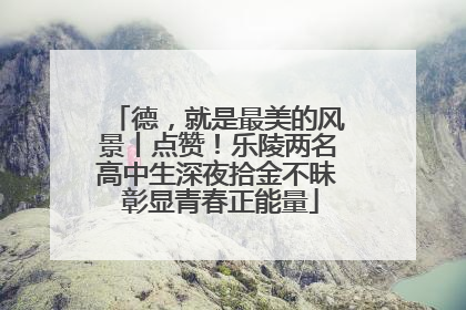 德，就是最美的风景丨点赞！乐陵两名高中生深夜拾金不昧 彰显青春正能量