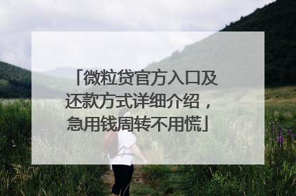 微粒贷官方入口及还款方式详细介绍，急用钱周转不用慌