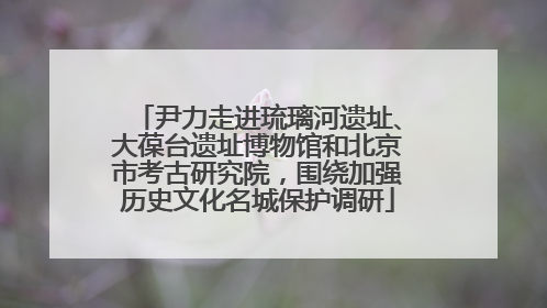 尹力走进琉璃河遗址、大葆台遗址博物馆和北京市考古研究院，围绕加强历史文化名城保护调研