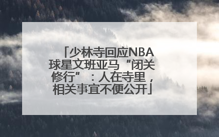 少林寺回应NBA球星文班亚马“闭关修行”：人在寺里，相关事宜不便公开