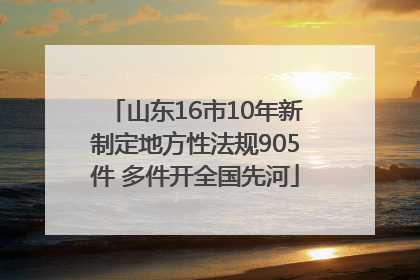 山东16市10年新制定地方性法规905件 多件开全国先河