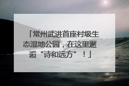 常州武进首座村级生态湿地公园，在这里邂逅“诗和远方”！