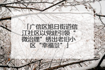 广信区旭日街道信江社区以党建引领“微治理”绣出老旧小区“幸福景”