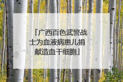 广西百色武警战士为血液病患儿捐献造血干细胞