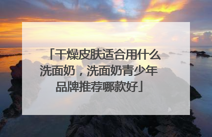 干燥皮肤适合用什么洗面奶，洗面奶青少年品牌推荐哪款好