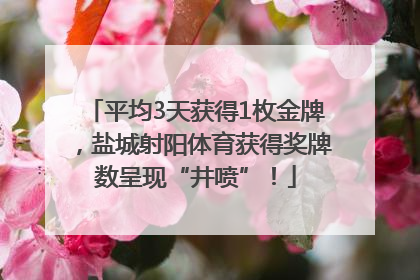 平均3天获得1枚金牌，盐城射阳体育获得奖牌数呈现“井喷”！