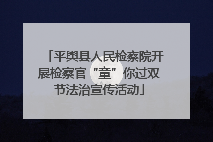 平舆县人民检察院开展检察官“童”你过双节法治宣传活动