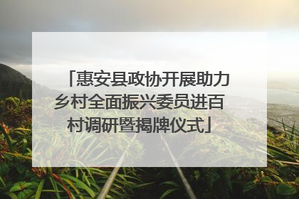 惠安县政协开展助力乡村全面振兴委员进百村调研暨揭牌仪式