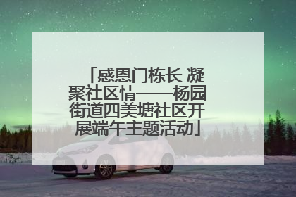 感恩门栋长 凝聚社区情——杨园街道四美塘社区开展端午主题活动