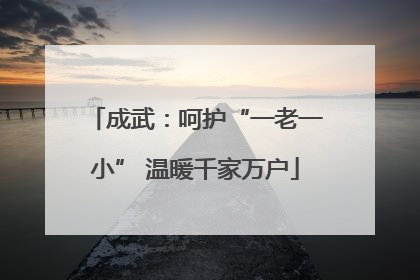 成武：呵护“一老一小” 温暖千家万户