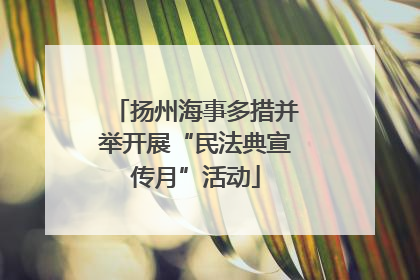 扬州海事多措并举开展“民法典宣传月”活动