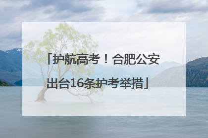 护航高考！合肥公安出台16条护考举措