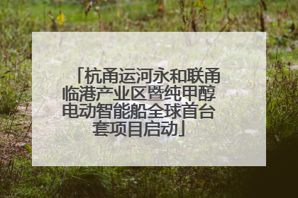 杭甬运河永和联甬临港产业区暨纯甲醇电动智能船全球首台套项目启动