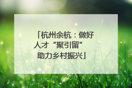 杭州余杭：做好人才“聚引留” 助力乡村振兴