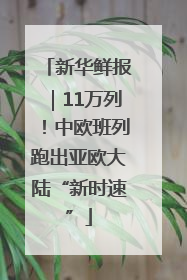 新华鲜报｜11万列！中欧班列跑出亚欧大陆“新时速”
