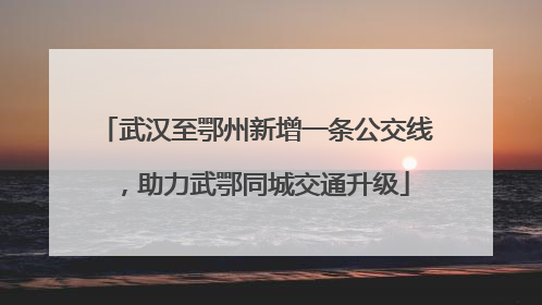 武汉至鄂州新增一条公交线，助力武鄂同城交通升级