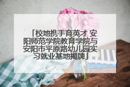 校地携手育英才 安阳师范学院教育学院与安阳市平原路幼儿园实习就业基地揭牌
