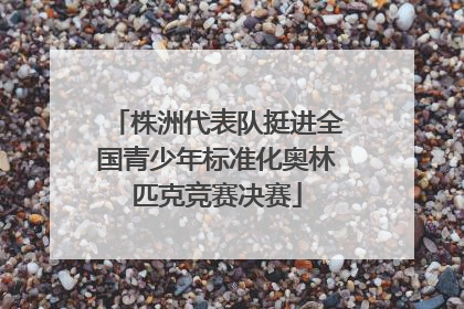 株洲代表队挺进全国青少年标准化奥林匹克竞赛决赛