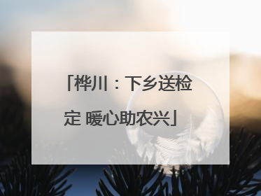 桦川：下乡送检定 暖心助农兴