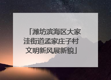 潍坊滨海区大家洼街道孟家庄子村文明新风展新貌