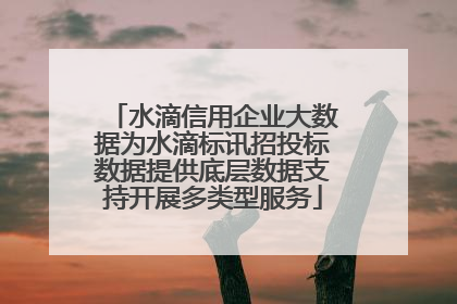 水滴信用企业大数据为水滴标讯招投标数据提供底层数据支持开展多类型服务