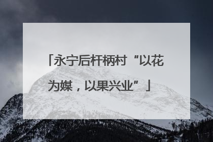永宁后杆柄村“以花为媒，以果兴业”