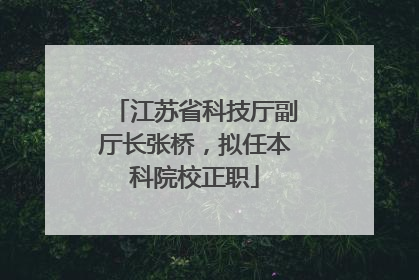江苏省科技厅副厅长张桥，拟任本科院校正职